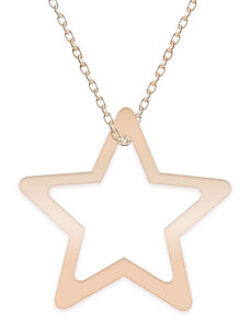 BijuBOX Selena - Colier personalizat argint 925 placat cu aur roz cu pandantiv stea