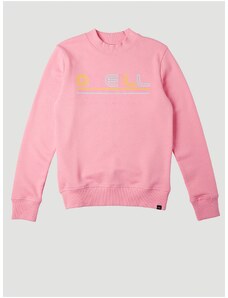 ONeill Pink Girl Patterned Sweatshirt O'Neill All Year Crew - Girls
