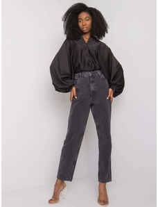 Fashionhunters Black women's jeans with high waist by Daniela RUE PARIS
