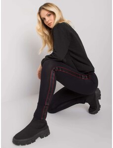 Fashionhunters Black Leggings with stripes by Emma RUE PARIS