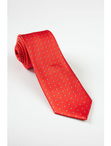 GAMA Cravata rosie cu buline bleu