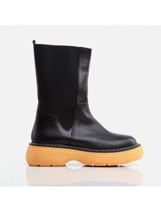 Hotiç Women's Black Boots From Genuine Leather.