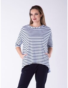 Look Made With Love Woman's Blouse 32 Portofino Navy Blue / White