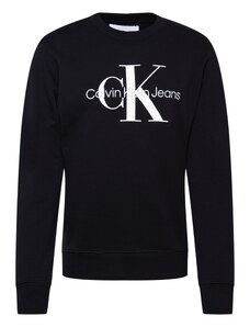 Calvin Klein Jeans Bluză de molton gri deschis / negru / alb