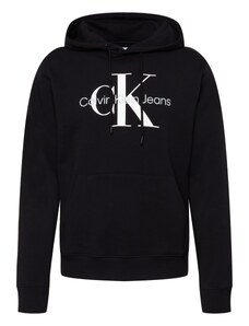 Calvin Klein Jeans Bluză de molton gri deschis / negru / alb