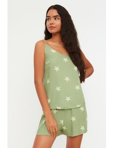 Trendyol Green Star țesute Pyjama Set