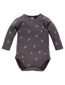 Pinokio Kids's Dreamer buttoned Longsleeve Bodysuit Graphite / Pattern