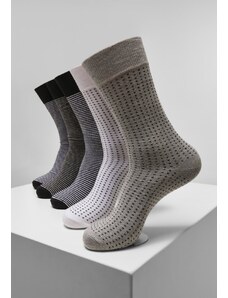 Şosete // Urban classics Stripes and Dots Socks 5-Pack blk/h.grey/wht