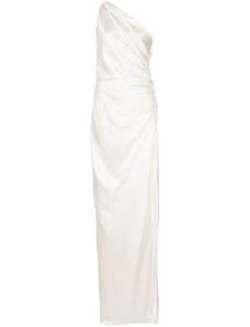 Michelle Mason one-shoulder silk gown - White
