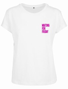 Tricou pentru femei cu mânecă scurtă // Mister Tee Ladies Waiting For Friday Box Tee white/pink