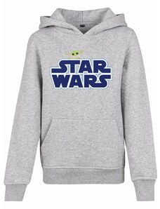 Hanorac pentru copii // Mister tee Kids Star Wars Blue Logo Hoody heather grey