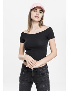 Tricou pentru femei // Urban classics Ladies Off Shoulder Rib Tee black