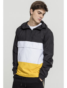 Jachetă pentru bărbati // Urban Classics Color Block Pull Over Jacket blk/chromeyellow/wht