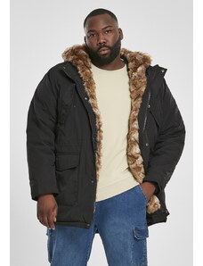 Jachetă pentru bărbati de iarnă // Urban Classics Hooded Faux Fur Parka black