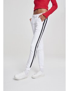 Pantaloni de trening pentru femei // Urban Classics Ladies College Contrast Sweatpants white/black/white