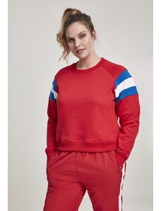 Pulover pentru femei // Urban Classics Ladies Sleeve Stripe Crew firered/brightblue/white