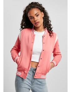 Jachetă pentru femei // Urban classics Ladies Inset College Sweat Jacket palepink/whitesand