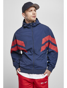 Jachetă pentru bărbati // Urban classics Crinkle Panel Track Jacket darkblue/cityred