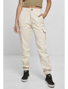 Pantaloni // Urban classics Ladies High Waist Cargo Pants whitesand