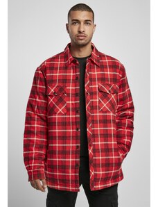 Jachetă pentru bărbati // Urban classics Plaid Quilted Shirt Jacket red/black