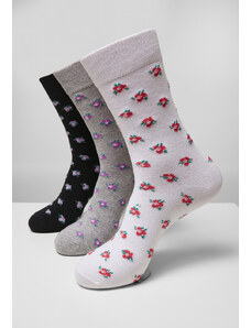 Şosete // Urban classics Recycled Yarn Flower Socks 3-Pack grey+black+white
