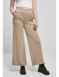 Urban Classics UC Ladies / Ladies High Waist Straight Velvet Sweatpants softtaupe