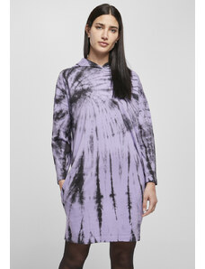 Rochie // Urban Classics Ladies Oversized Tie Dye Hoody Dress black/lavender