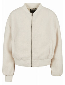Jachetă pentru femei // Urban Classics Ladies Oversized Sherpa Bomber Jacket whitesand
