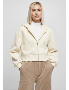 Jachetă pentru femei // Urban Classics Ladies Short Oversized Zip Jacket whitesand