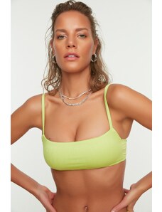 Top bikini cu textură verde trendyol