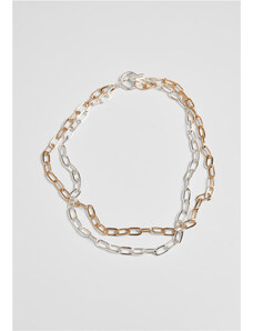 Colier // Urban Classics Bicolor Layering Necklace gold/silver