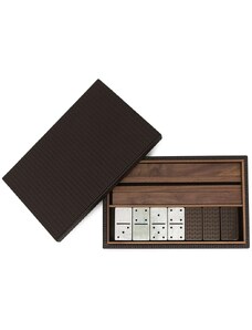 Pinetti textured-leather dominoes set - Brown