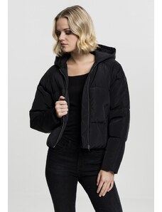 Jachetă pentru femei până în talie // Urban classics Ladies Hooded Oversized Puffer Jacket black