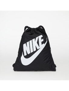 Sac de gimnastică Nike Heritage Drawstring Bag Black/ Black/ White