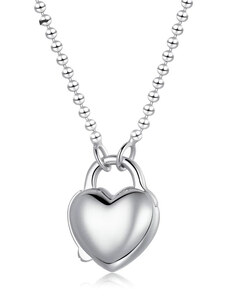 GALAS Colier cu lantisor din argint 925 Heart Lock Necklace Chain Love