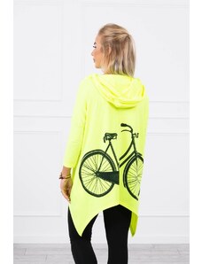 Kesi Tricou cu imprimeu bicicleta neon galben