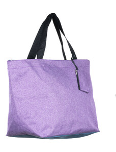 Shopika Geanta shopper multifunctionala medie din material textil panzat, lila