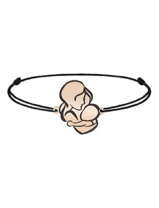 BijuBOX - Moms Grace - Bratara personalizata snur mama si bebe din argint 925 placat cu aur roz