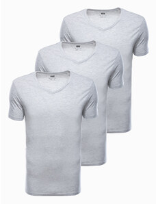 Ombre V-NECK set de tricouri din bumbac V10 Z29 - gri melange V10 Z29