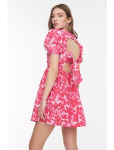 Trendyol Multi Color țesute floral spate detaliu țesut mini țesut rochie