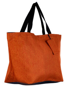 Shopika Geanta shopper multifunctionala medie din material textil panzat, portocalie