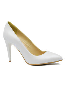Catinca Pantofi eleganti stiletto albi din piele naturala SOR2691