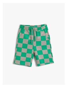 Koton Plaid Shorts With Elastic Waist Above The Knee