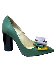 Luisa Fiore Pantofi SINA verde cu funda multicolor - 34