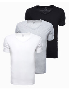 Ombre V-NECK set de tricouri din bumbac V-NECK set de 3 bucăți - mix V11 Z29