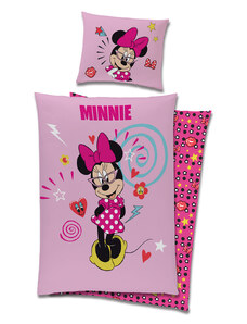 Carbotex Lenjerie de pat Minnie Mouse roz 140 x 200 cm