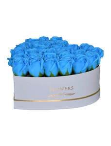FashionForYou Aranjament floral inima cu trandafiri de sapun Special M (Culoare: Turquoise neon)