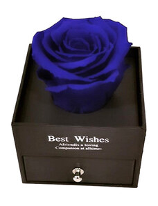 FashionForYou Cutie tip sertar cu trandafir criogenat, diverse culori si punga de cadou (Culoare: Albastru)