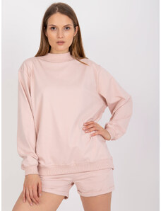 Fashionhunters Basic light pink cotton sweatshirt
