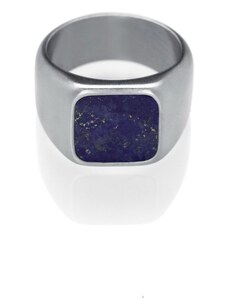 Inel cu sigiliu cu lapis lazuli pentru barbati - Silver Trimakasi